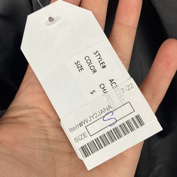 Anthropologie Sadie & Sage Satin Minute Stroll Smock Top Blouse Grey - Small - Picture 5 of 10